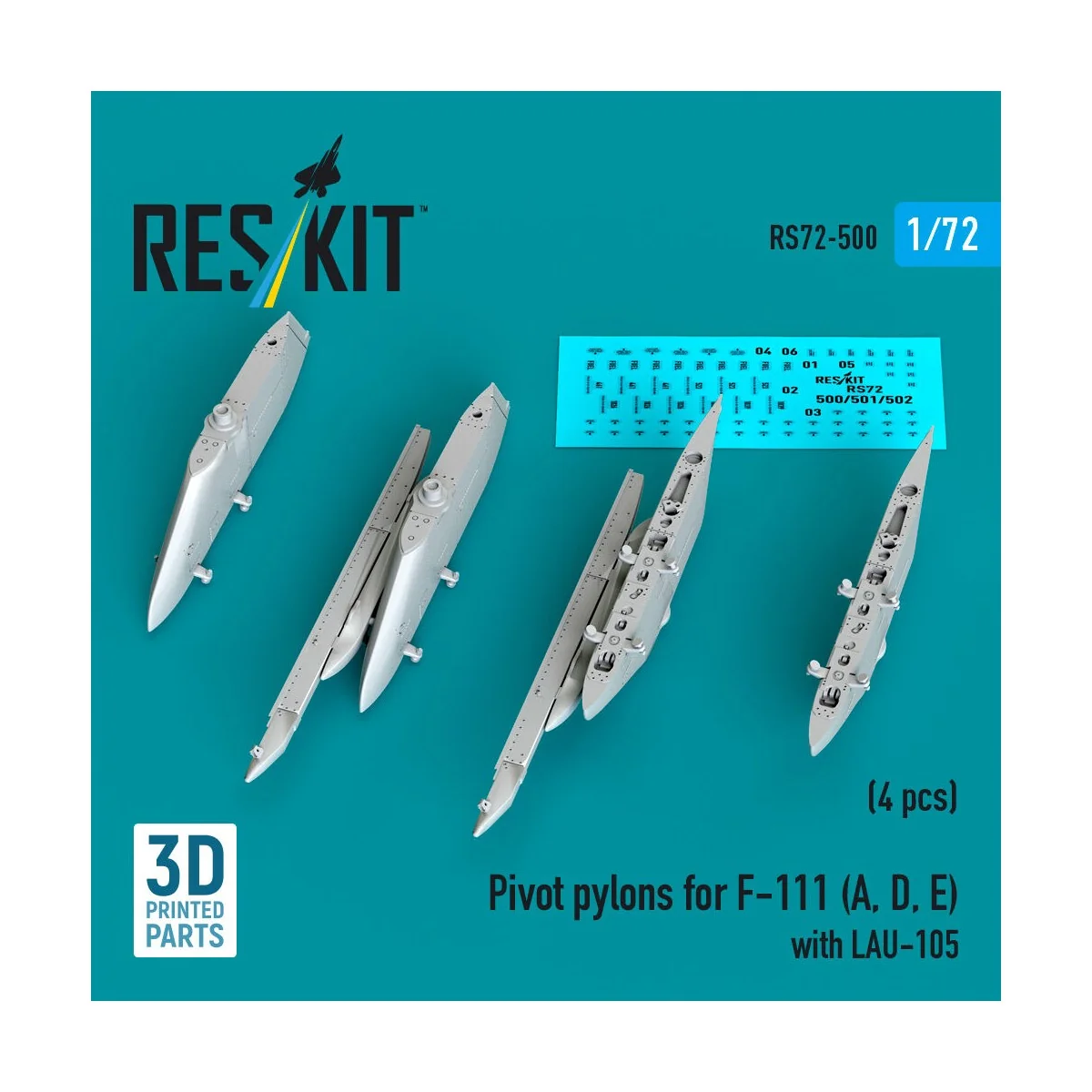 Pivot pylons for F-111 (A, D, E) with LAU-105 (4 pcs), 1/72 - ResKi... Pivot pylons for F-111 (A, D, E) with LAU-105 (4 pcs), 1/72 - ResKi...
