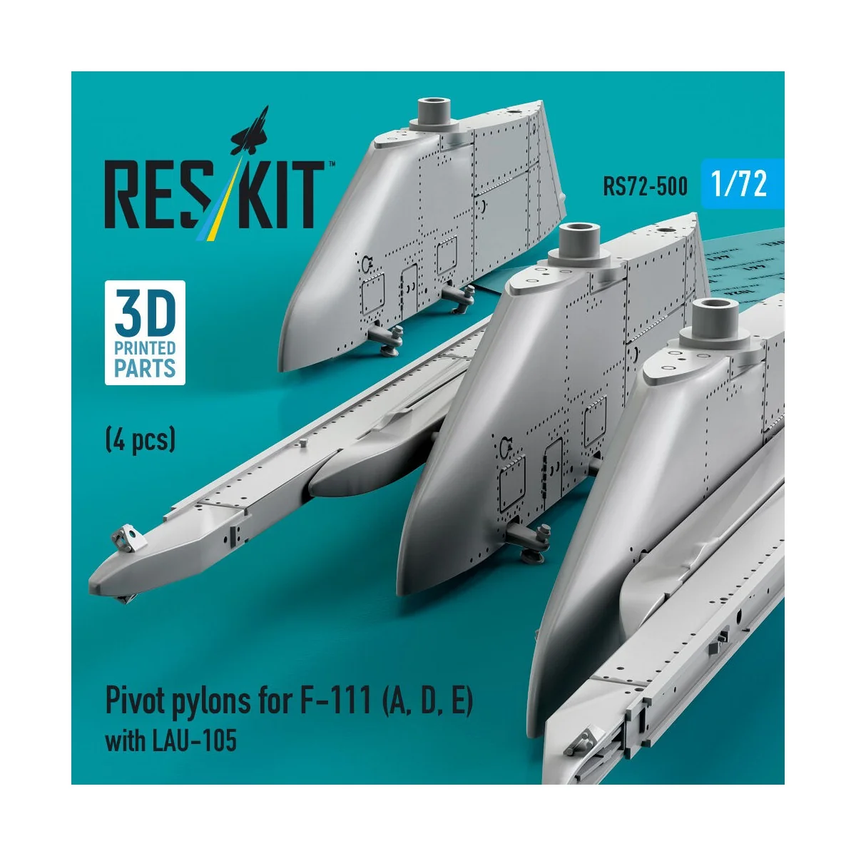 Pivot pylons for F-111 (A, D, E) with LAU-105 (4 pcs), 1/72 - ResKi... Pivot pylons for F-111 (A, D, E) with LAU-105 (4 pcs), 1/72 - ResKi...
