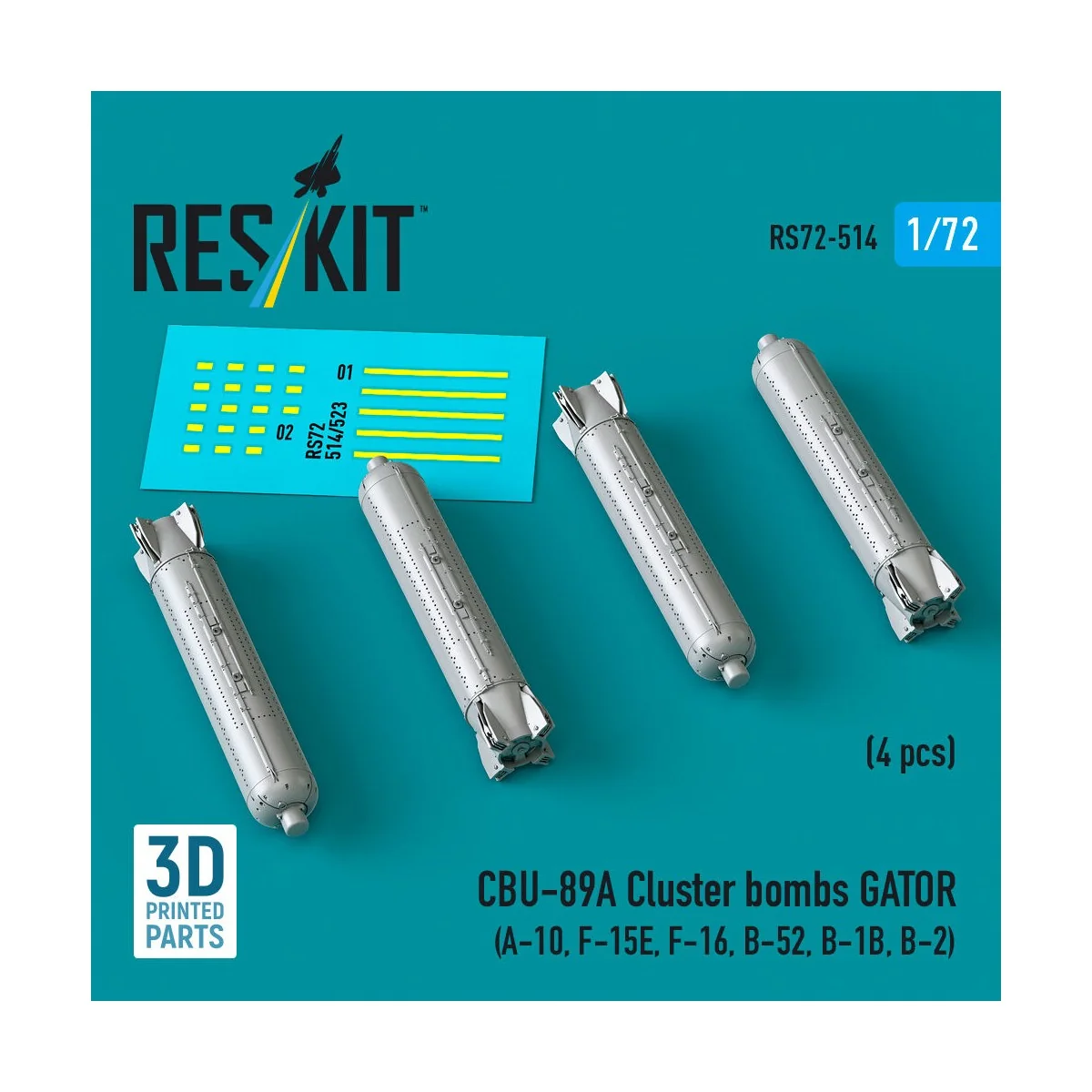 CBU-89A cluster bombs GATOR (4 pcs) (A-10, F-15E, F-16, B-52, B-1B,...