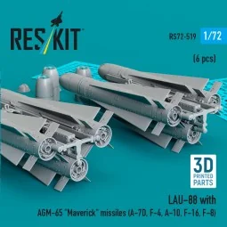 LAU-88 with (2 pcs) AGM-65 Maverick missiles (6 pcs) (A-7D, F-4, A-... 2