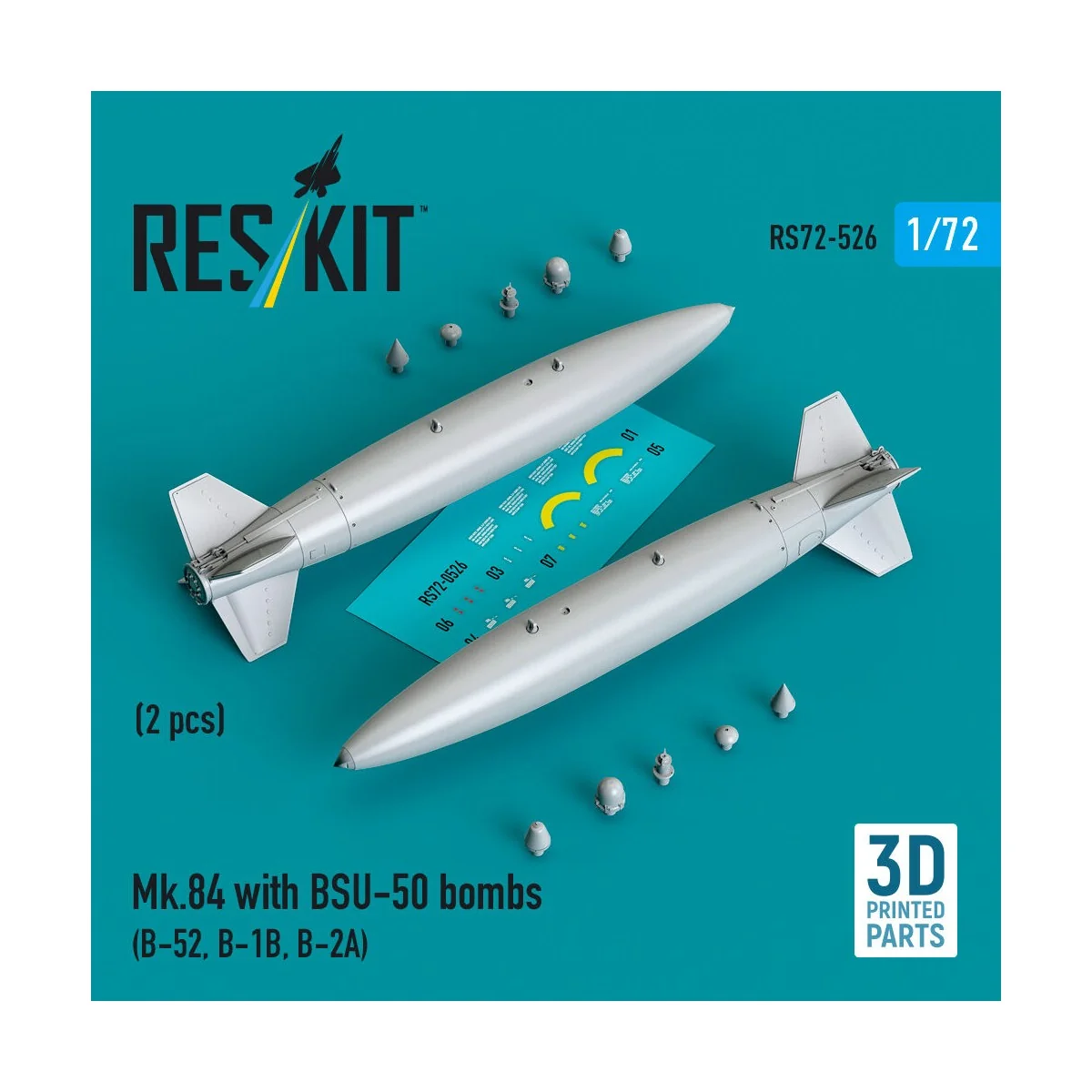 Mk.84 with BSU-50 bombs (2 pcs) (B-52, B-1B, B-2A) (3D Printed), 1/...