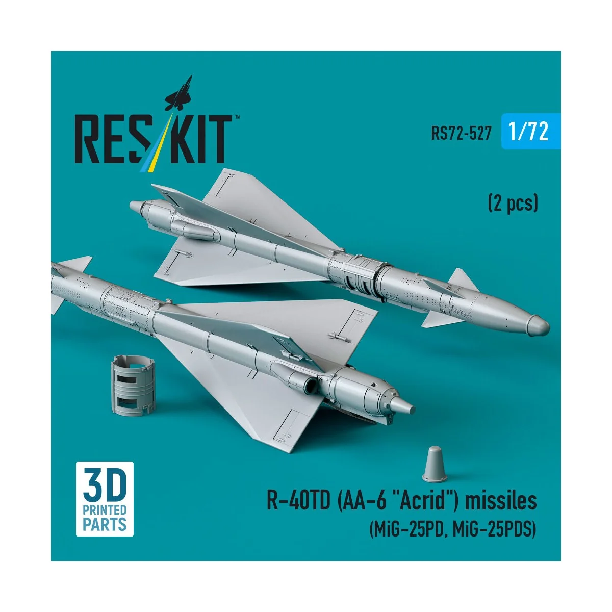 R-40TD (AA-6 Acrid) missiles (2 pcs) (MiG-25PD, MiG-25PDS) (3D Prin...
