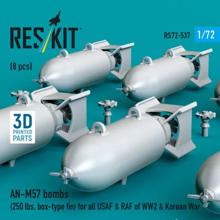 AN-M57 bombs (250 lbs, box-type fin) for all USAF & RAF of WW2 & Ko...