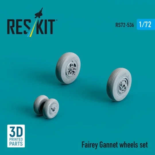 Fairey Gannet wheels set (3D Printed), 1/72 - ResKit Models RS72-0536