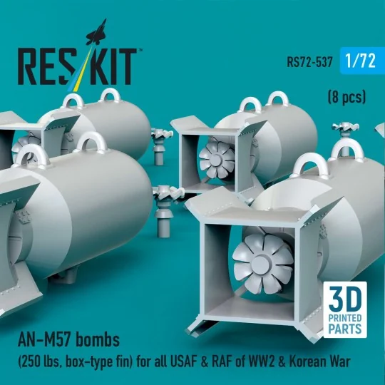 AN-M57 bombs (250 lbs, box-type fin) for all USAF & RAF of WW2 & Ko... AN-M57 bombs (250 lbs, box-type fin) for all USAF & RAF of WW2 & Ko...