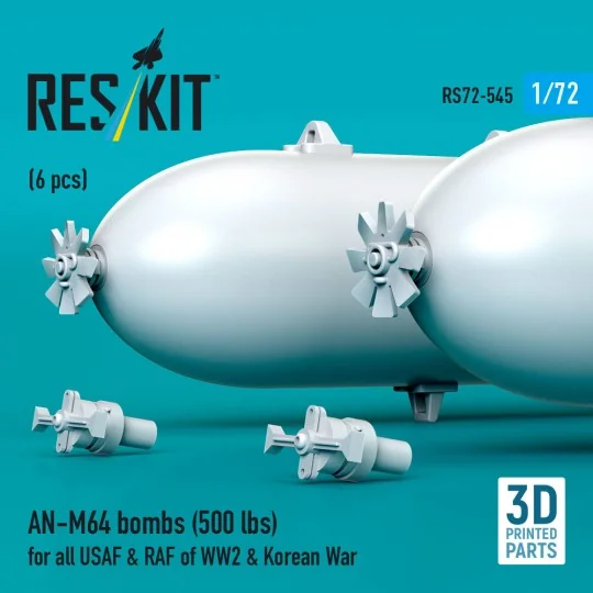 AN-M64 bombs (500 lbs) for all USAF & RAF of WW2 & Korean War (6 pc... AN-M64 bombs (500 lbs) for all USAF & RAF of WW2 & Korean War (6 pc...
