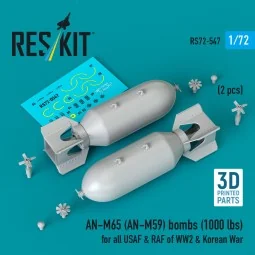AN-M65 (AN-M59) bombs (1000 lbs) for all USAF & RAF of WW2 & Korean...