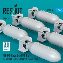 AN-M58 bombs (500 lbs) for all USAF & RAF of WW2 & Korean War (6 pc... 2
