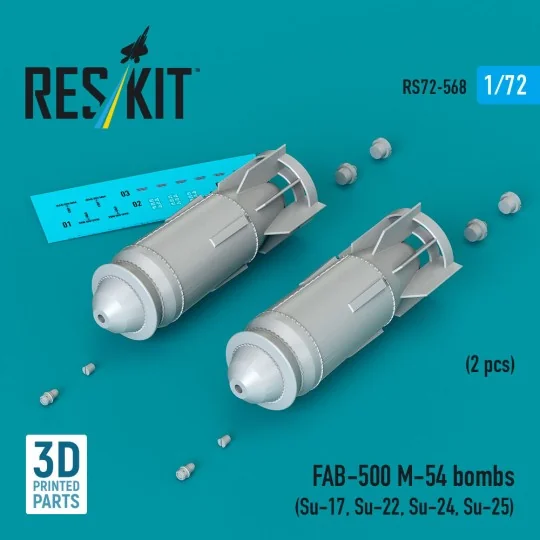 FAB-500 M-54 bombs (2 pcs) (Su-17, Su-22, Su-24, Su-25) (3D Printed...