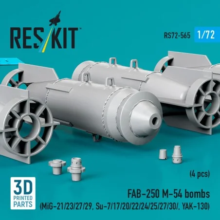 FAB-250 ?-54 bombs (4 pcs) (MiG-21/23/27/29, Su-7/17/20/22/24/25/27...