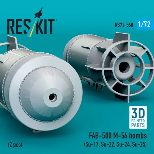 FAB-500 M-54 bombs (2 pcs) (Su-17, Su-22, Su-24, Su-25) (3D Printed...