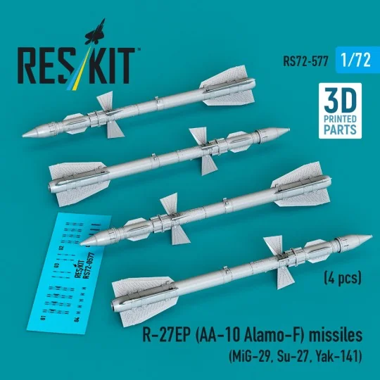 R-27EP (AA-10 Alamo-F) missiles (4 pcs) (MiG-29, Su-27, Yak-141) (3... R-27EP (AA-10 Alamo-F) missiles (4 pcs) (MiG-29, Su-27, Yak-141) (3...
