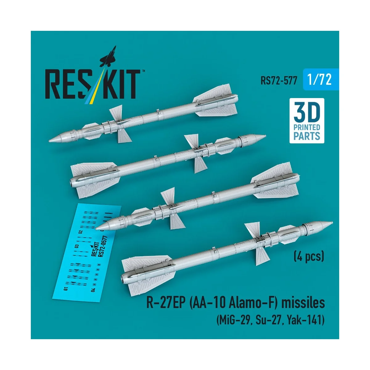 R-27EP (AA-10 Alamo-F) missiles (4 pcs) (MiG-29, Su-27, Yak-141) (3... R-27EP (AA-10 Alamo-F) missiles (4 pcs) (MiG-29, Su-27, Yak-141) (3...