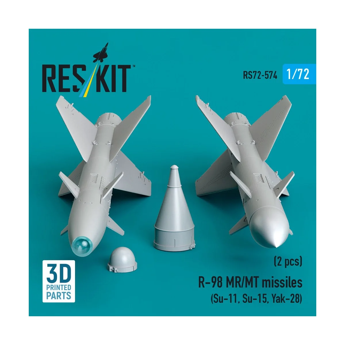 R-98 MR/MT missiles (2 pcs) (Su-11, Su-15, Yak-28) (3D Printed), 1/... R-98 MR/MT missiles (2 pcs) (Su-11, Su-15, Yak-28) (3D Printed), 1/...