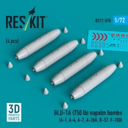 BLU-1A (750 lb) napalm bombs (4 pcs) (A-1, A-4, A-7, A-26K, B-57, F...