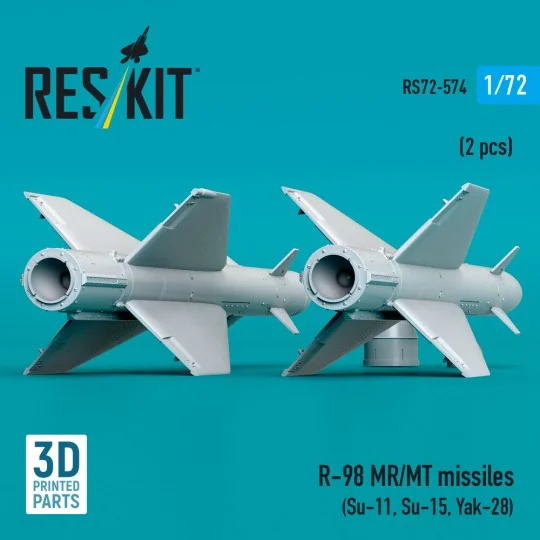 R-98 MR/MT missiles (2 pcs) (Su-11, Su-15, Yak-28) (3D Printed), 1/... R-98 MR/MT missiles (2 pcs) (Su-11, Su-15, Yak-28) (3D Printed), 1/...