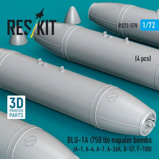BLU-1A (750 lb) napalm bombs (4 pcs) (A-1, A-4, A-7, A-26K, B-57, F... BLU-1A (750 lb) napalm bombs (4 pcs) (A-1, A-4, A-7, A-26K, B-57, F...