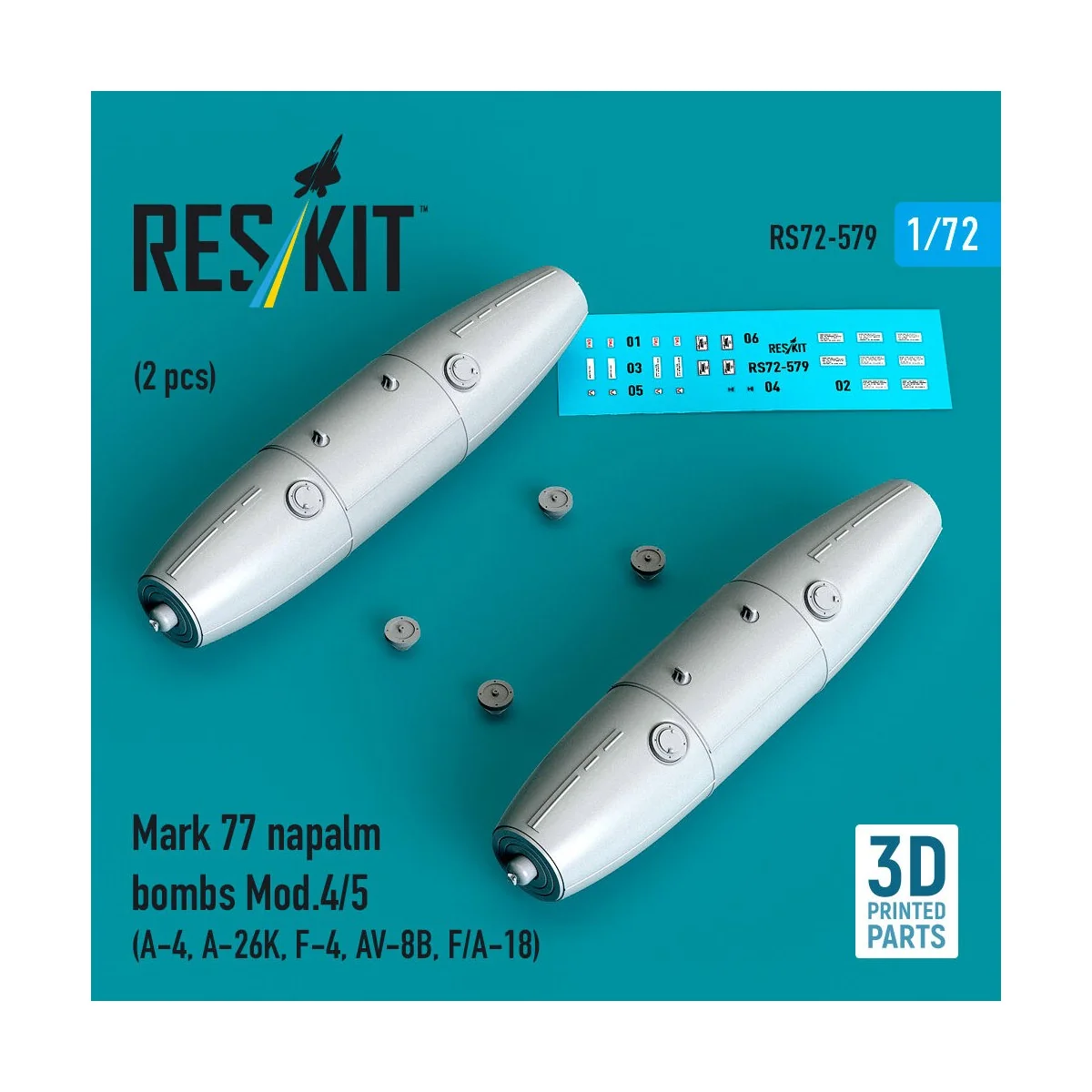 Mark 77 napalm bombs Mod.4/5 (2pcs) (A-4, A-26K, F-4, AV-8B, F/A-18...