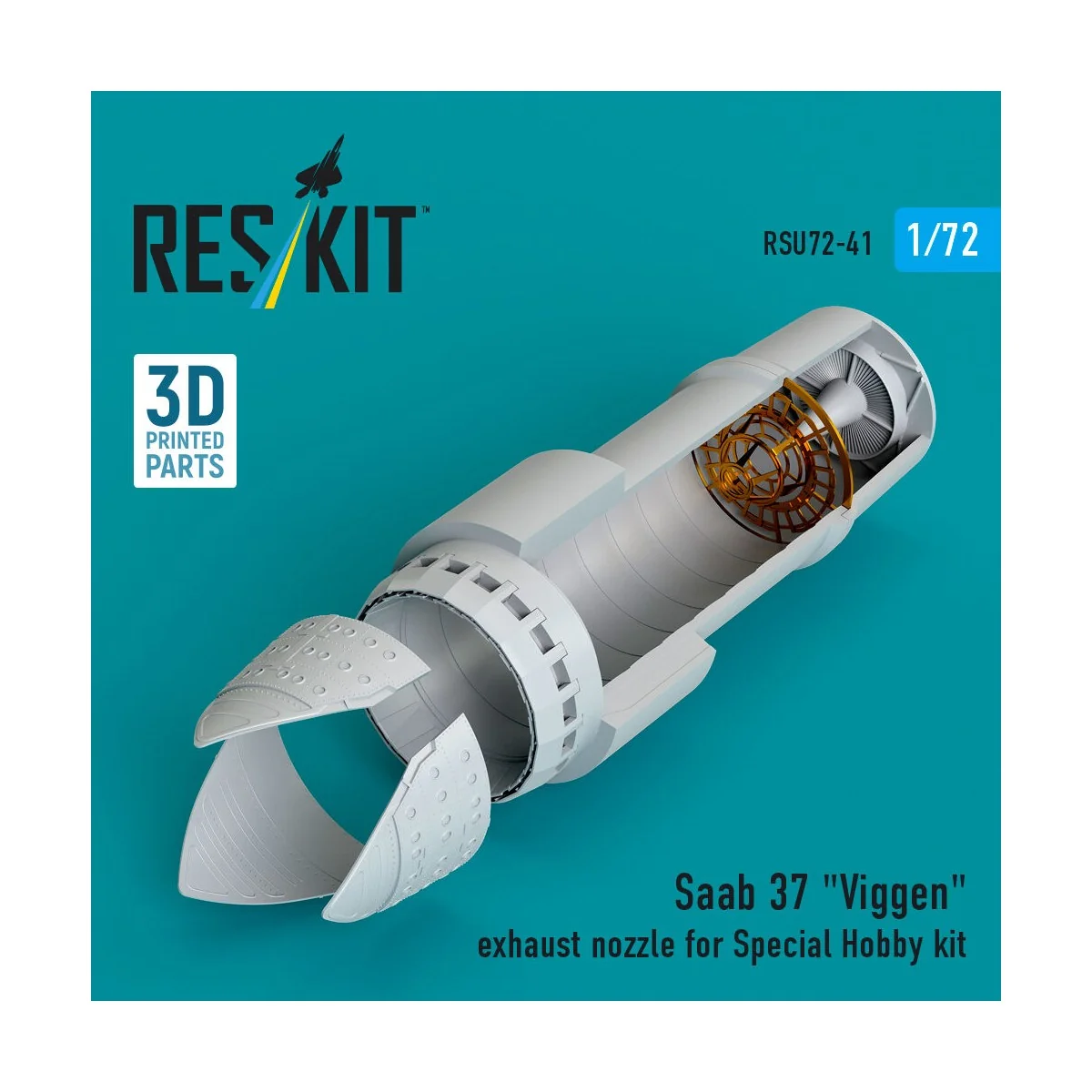 Saab 37 Viggen exhaust nozzle for Special Hobby kit (3D Printed), 1...