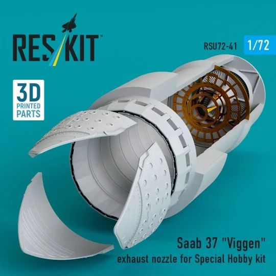 Saab 37 Viggen exhaust nozzle for Special Hobby kit (3D Printed), 1...