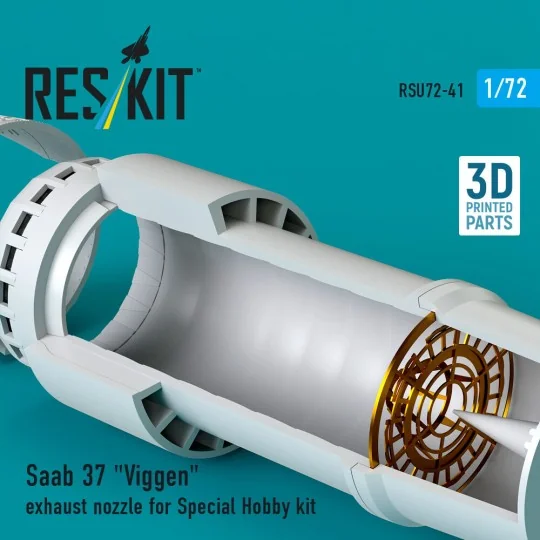 Saab 37 Viggen exhaust nozzle for Special Hobby kit (3D Printed), 1...