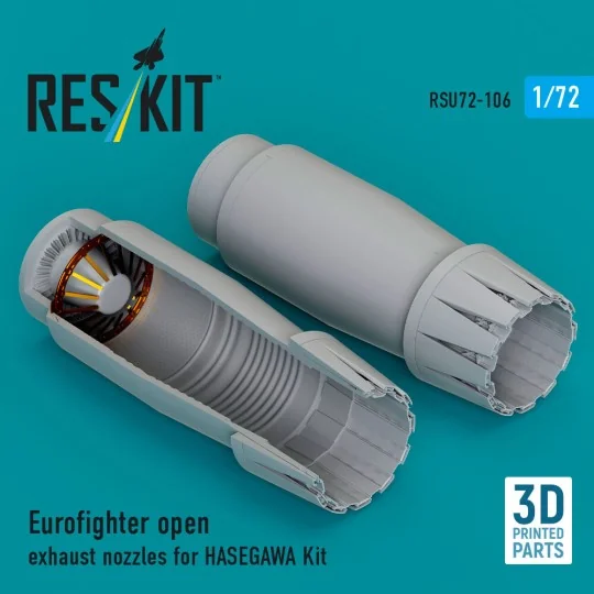 Eurofighter open exhaust nozzles for Hasegawa kit (3D Printed), 1/7...