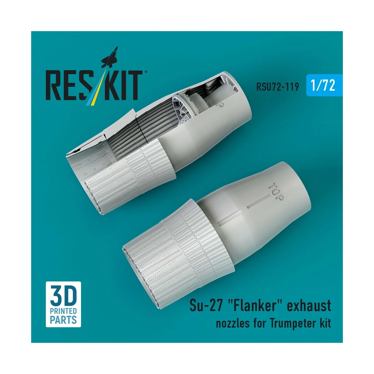 Su-27 Flanker exhaust nozzles for Trumpeter kit (3D Printed), 1/72 ...