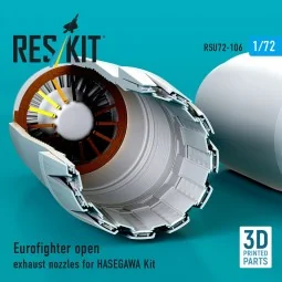 Eurofighter open exhaust nozzles for Hasegawa kit (3D Printed), 1/7... 2