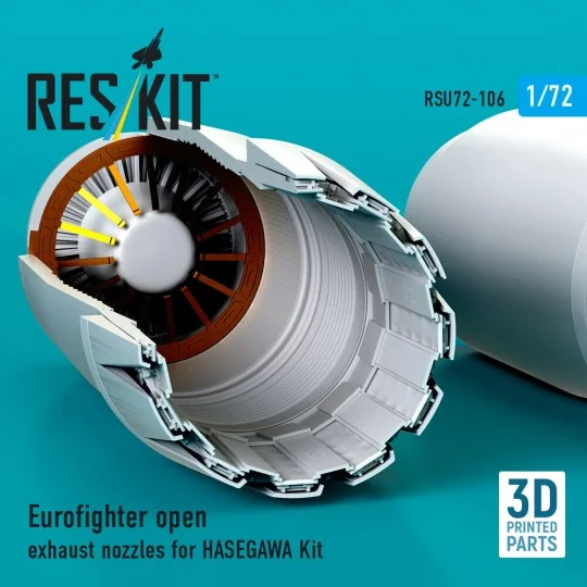 Eurofighter open exhaust nozzles for Hasegawa kit (3D Printed), 1/7...