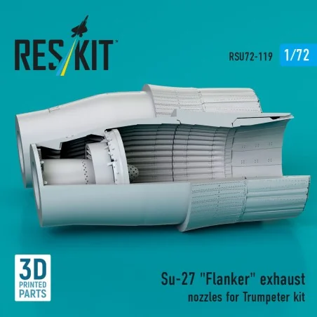Su-27 Flanker exhaust nozzles for Trumpeter kit (3D Printed), 1/72 ...