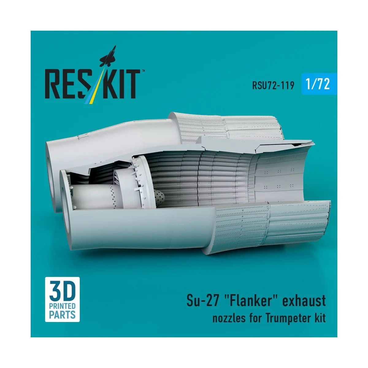 Su-27 Flanker exhaust nozzles for Trumpeter kit (3D Printed), 1/72 ...