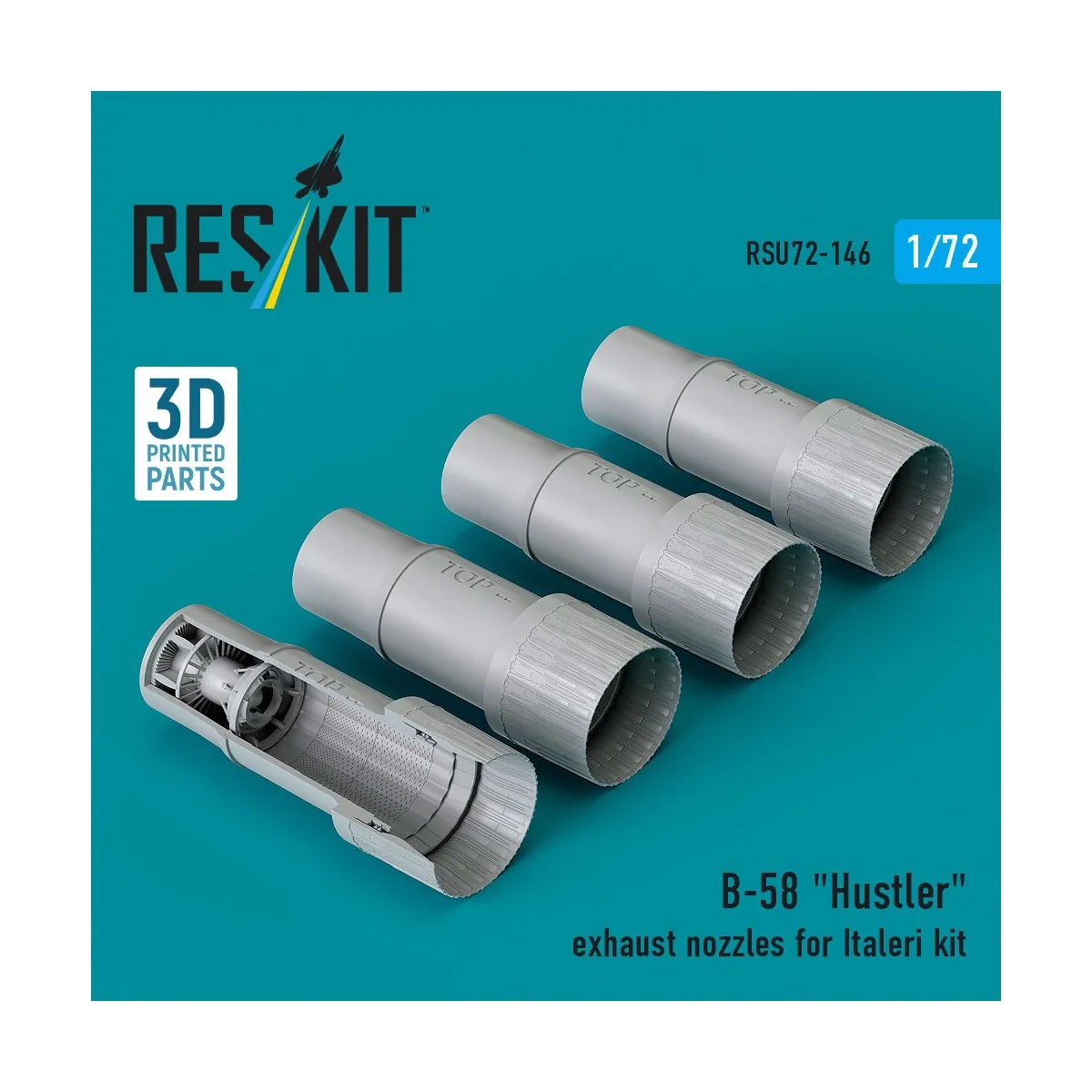 B-58 Hustler exhaust nozzles for Italeri kit (3D Printed), 1/72 - R...