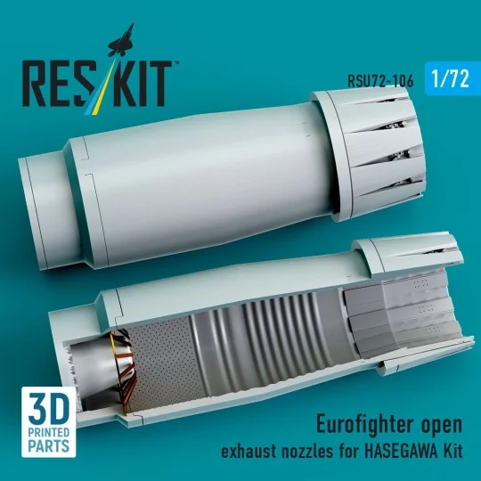 Eurofighter open exhaust nozzles for Hasegawa kit (3D Printed), 1/7...