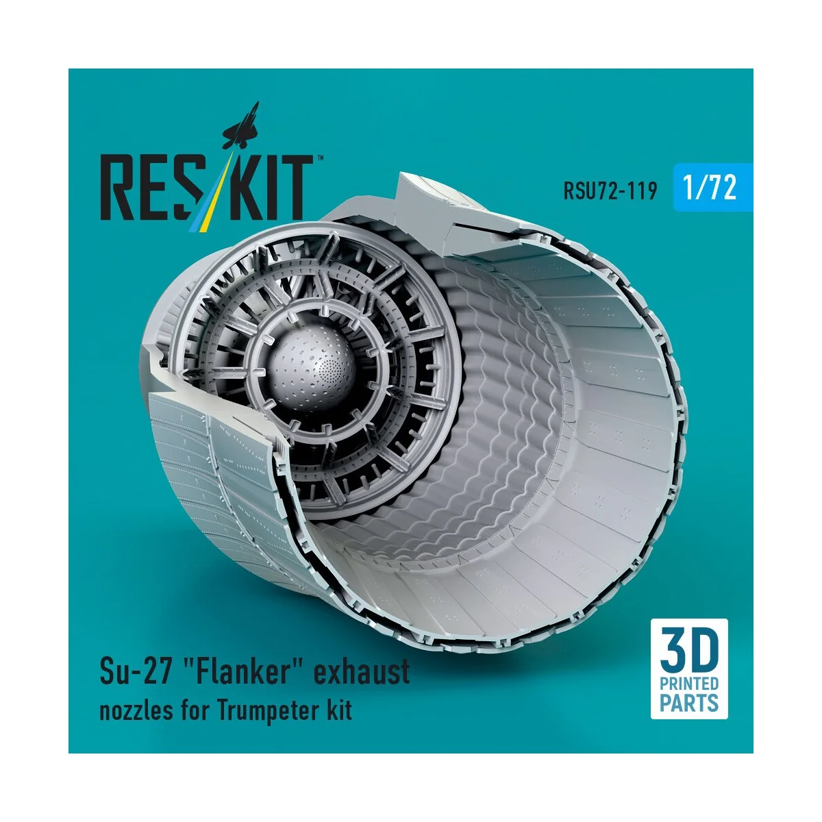 Su-27 Flanker exhaust nozzles for Trumpeter kit (3D Printed), 1/72 ...
