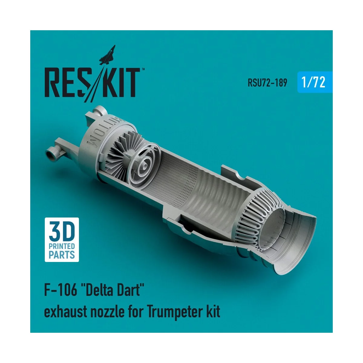 F-106 Delta Dart exhaust nozzle for Trumpeter kit (3D Printed), 1/7...