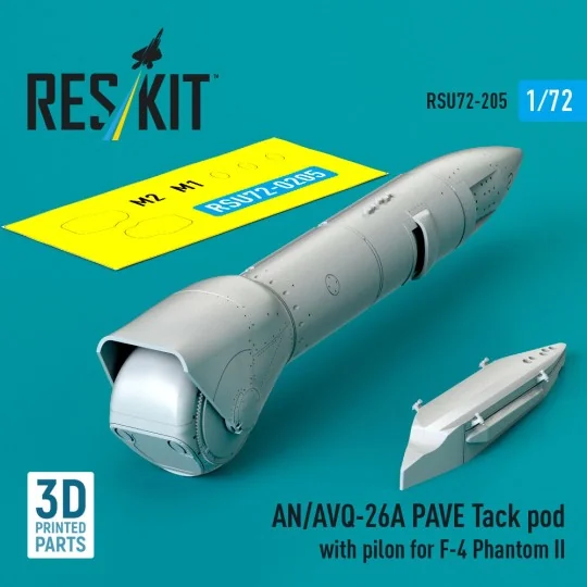 AN/AVQ-26A PAVE Tack pod with pylon for F-4 Phantom II (3D Printed)... AN/AVQ-26A PAVE Tack pod with pylon for F-4 Phantom II (3D Printed)...