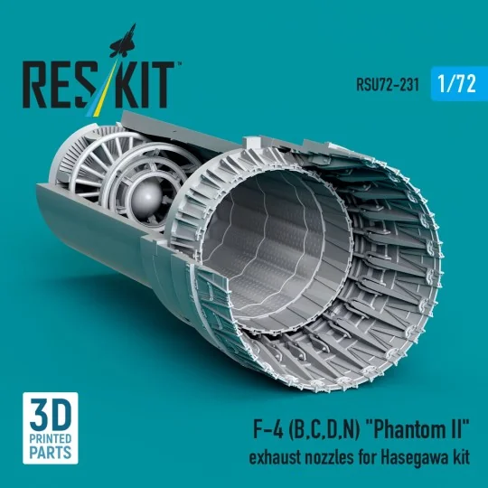 F-4 (B, C, D, N) Phantom II exhaust nozzles for Hasegawa kit (3D Pr...