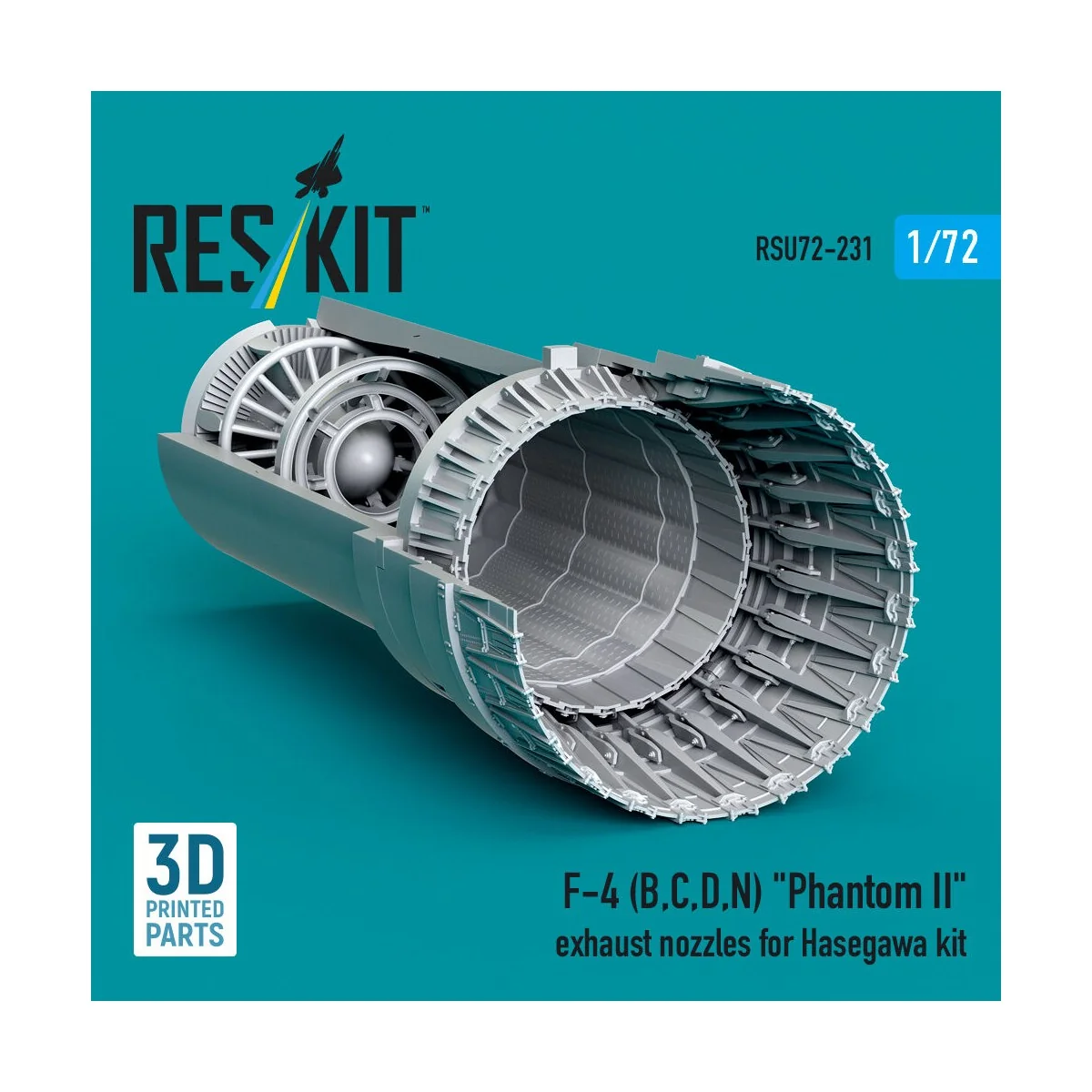 F-4 (B, C, D, N) Phantom II exhaust nozzles for Hasegawa kit (3D Pr...