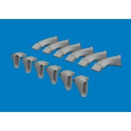 Spitfire Mk.VIII exhaust fishtail PRINT AIRFIX, 1/24 - Eduard Acces...