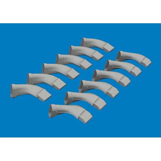 Spitfire Mk.VIII exhaust fishtail PRINT AIRFIX - Eduard Accessories...