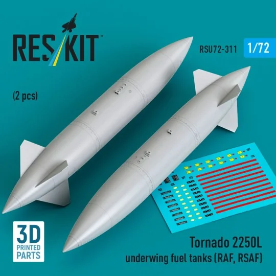 Tornado 2250L underwing fuel tanks (RAF, RSAF) (2 pcs) (3D Printed)...