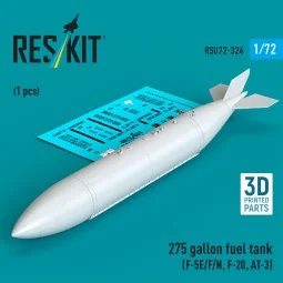 275 gallon fuel tank (F-5E/F/N, F-20, AT-3) (1 pcs) (3D Printed), 1...