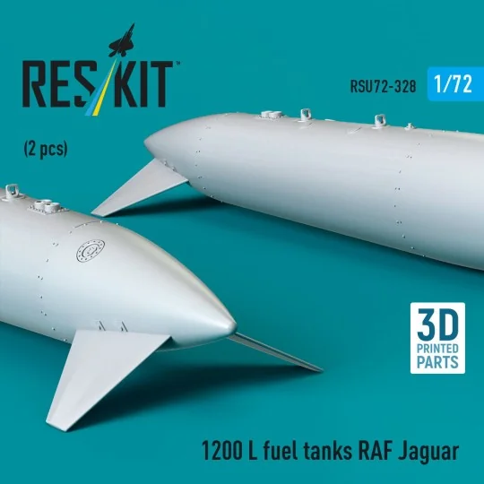 1200 L fuel tanks RAF Jaguar (2 pcs) (3D Printed), 1/72 - ResKit Mo...
