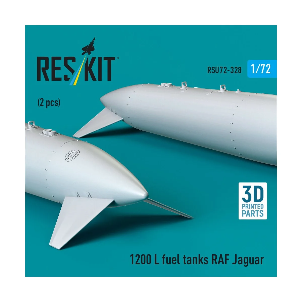1200 L fuel tanks RAF Jaguar (2 pcs) (3D Printed), 1/72 - ResKit Mo...