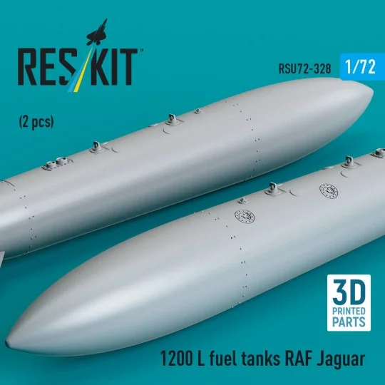 1200 L fuel tanks RAF Jaguar (2 pcs) (3D Printed), 1/72 - ResKit Mo...