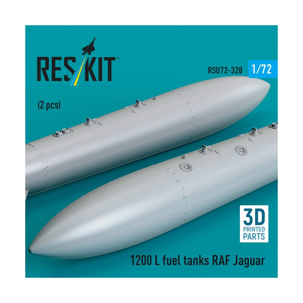 1200 L fuel tanks RAF Jaguar (2 pcs) (3D Printed), 1/72 - ResKit Mo...