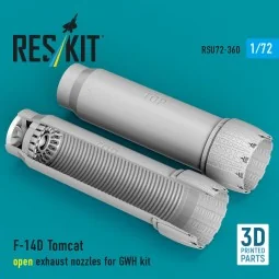 F-14D Tomcat open exhaust nozzles for GWH kit (3D Printed), 1/72 - ...
