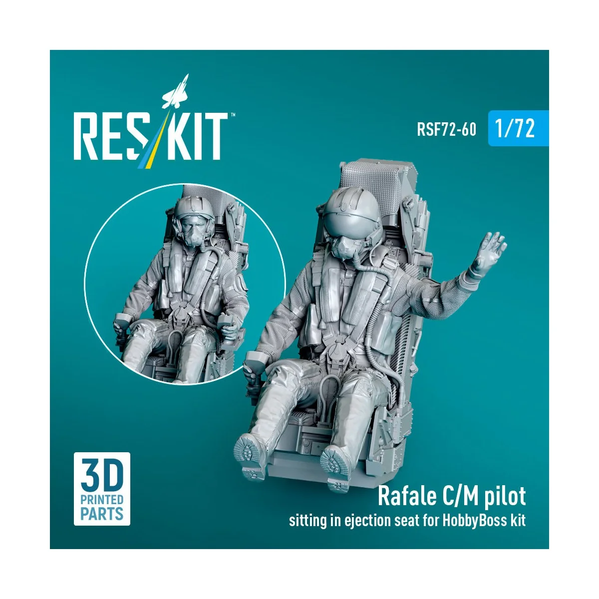 Rafale C/M pilot sitting in ejection seat for HobbyBoss kit (1 pcs)...