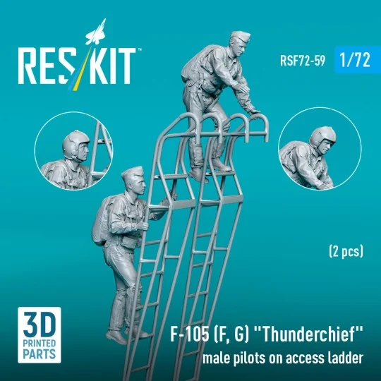 F-105 (F, G) Thunderchief male pilots on access ladder (2 pcs) (3D ...