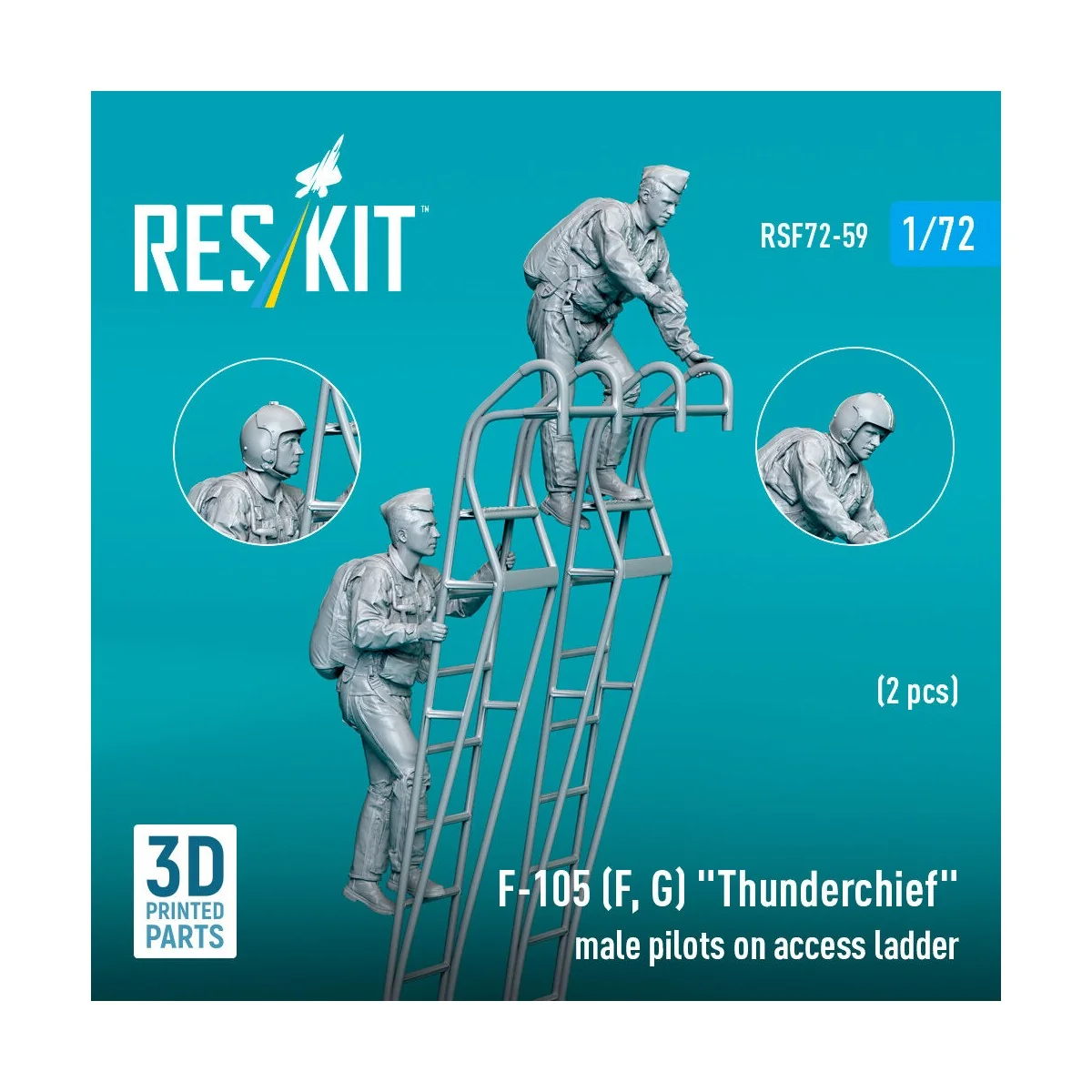 F-105 (F, G) Thunderchief male pilots on access ladder (2 pcs) (3D ...